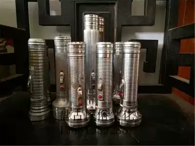 Old flashlight iron antique collection 80 s film and television props ornaments and other folk old objects