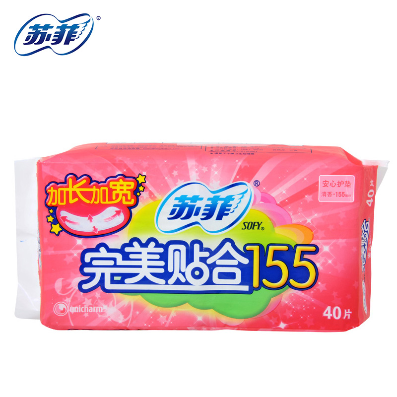 SOFY/苏菲 完美贴合卫生护垫透气舒适清爽不黏腻155mm×40片