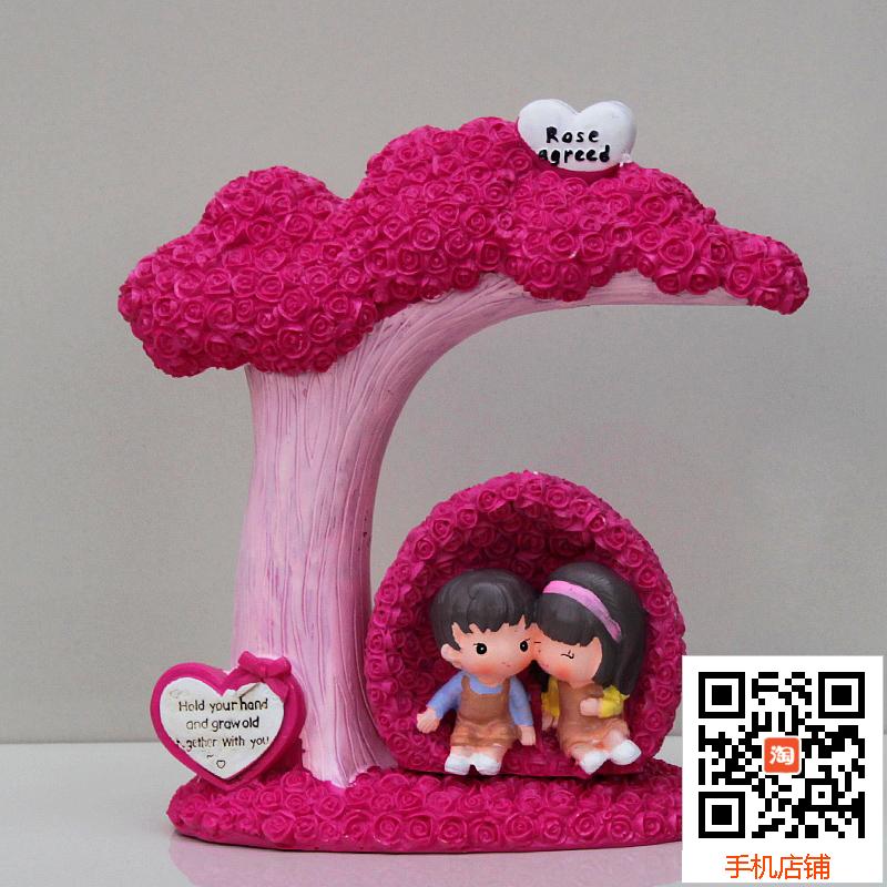 2015-5-25=height 20cm wide 20cm-flower tree couple-cartoon plaster like latex mold
