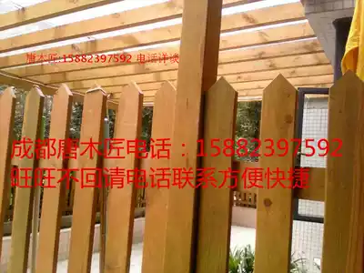 Chengdu professional anticorrosive wood flower box flower stand fence floor installation design Pinus sylvestris hanging ceiling dedicated to woodworking