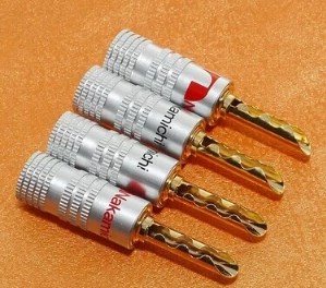 High quality Taiwan Zhongdao Nakamichi pure copper gold-plated serrated banana plug speaker amplifier plug
