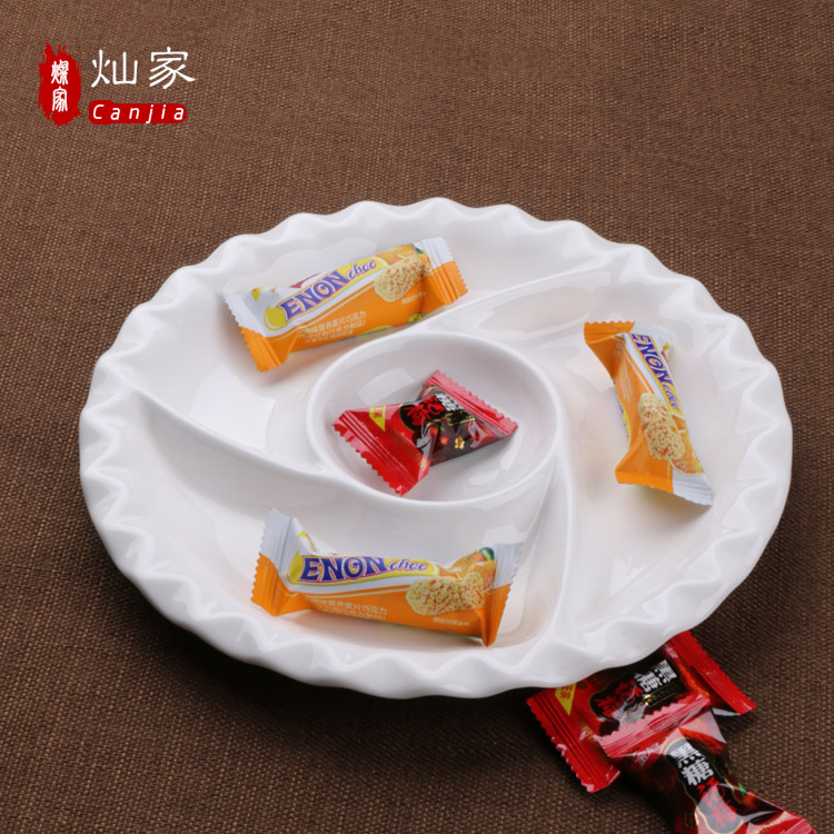 Europe type multiple fruit bowl dried fruit tray porcelain ceramic fruit bowl home sitting room scores disc snacks snack plate