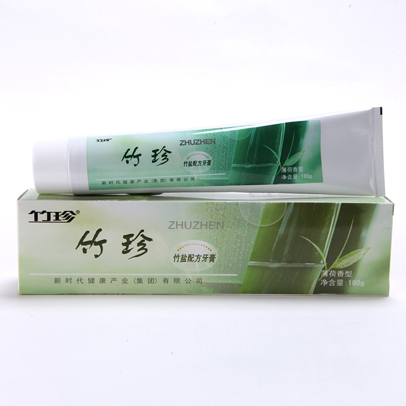 竹珍牙膏竹盐配方牙膏180克大竹盐牙膏薄荷香型2只起包邮