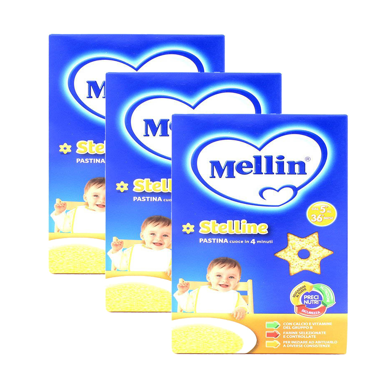 意大利Mellin美林星星面婴幼儿宝宝辅食（5个月以上）350g*3盒