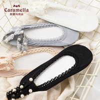 CARAMELLA2018 mùa hè vớ nông vô hình vớ nữ vớ cotton với một từ thời trang vớ - Vớ bông tất adidas