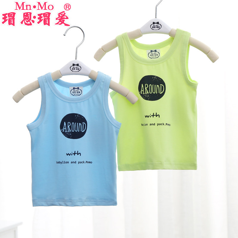 瑁恩瑁爱新款儿童背心休闲夏季男女宝宝外出吊带婴儿无袖T恤上衣