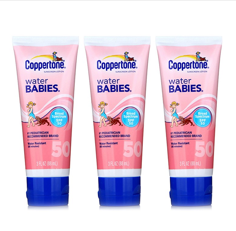 Coppertone/水宝宝正品水嫩防晒乳防晒霜88ml*3支SPF50防水无刺激