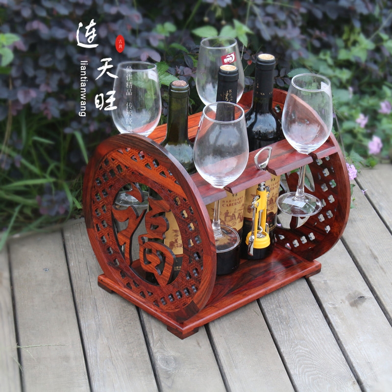 Red Wood Laos Big Red Sour Branches Red Wine Shelf Home Creative Crafts Swing Accessories Wine Glass Shelf Upside Down High Foot Cup Shelf
