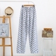 Mùa xuân và mùa hè quần cotton pyjama nam mỏng dệt vải ngủ cotton quần cotton nhà quần thanh niên điều hòa không khí quần kích thước lớn quần lửng nữ Quần tây