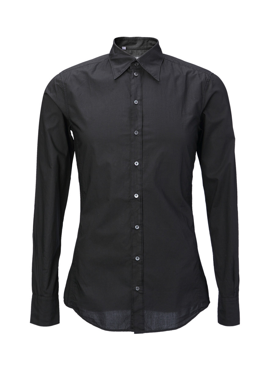 Dolce&Gabbana 黑色八角领修身长袖衬衫