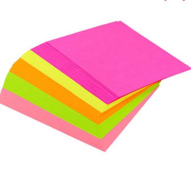 Fluorescent thousand paper crane cream paper 100 square diy paper cut fluorescent color hand paper materials mixed square kindergarten children's DIY multi-functional thousand paper crane convenient stickers