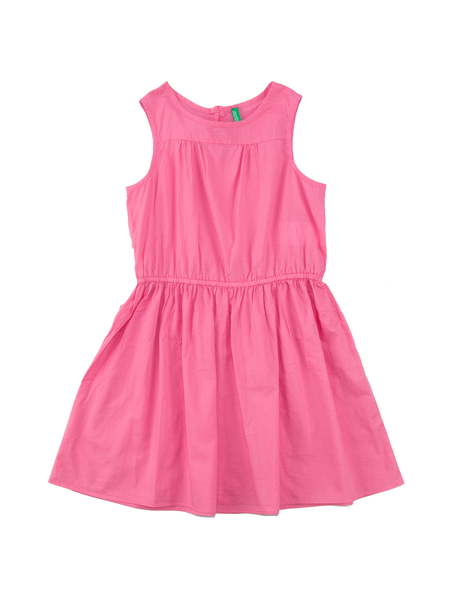 Benetton/贝纳通 桃红色百褶女童无袖连衣裙