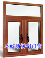 Wood grain broken bridge aluminium doors and windows beautiful and durable sealing waterproof and soundproof doors and windows