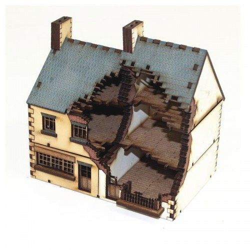 Wheat Sub-Inaudible Woody Scene 15mm 1:100 fow ps WWII Damaged Two United Houses