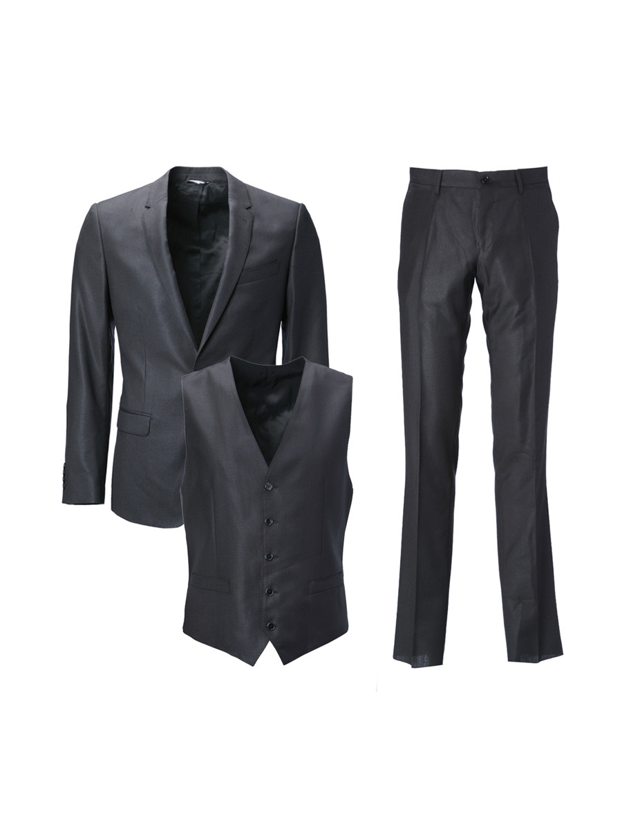 Dolce&Gabbana 黑色小平驳领两粒扣西服套装