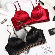 Velvet Velvet Little Devil Thêu Đồ lót Cô gái Ngực nhỏ Thu thập Sexy Không Thép Ring Comfort Bra Set