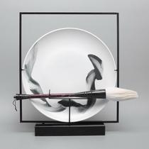 Modern New Chinese Book House Writing Brush Pendulum Piece Creative Home Living Room Office Soft Decoration Model Room Furnishing