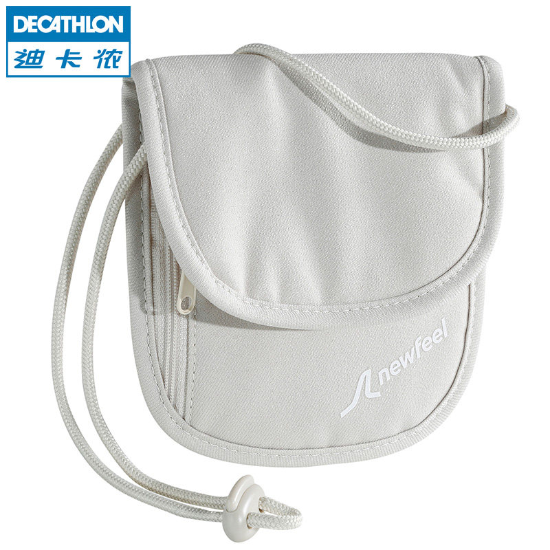 迪卡侬腰包零钱拉链多隔层小包运动包出行包NEWFEEL