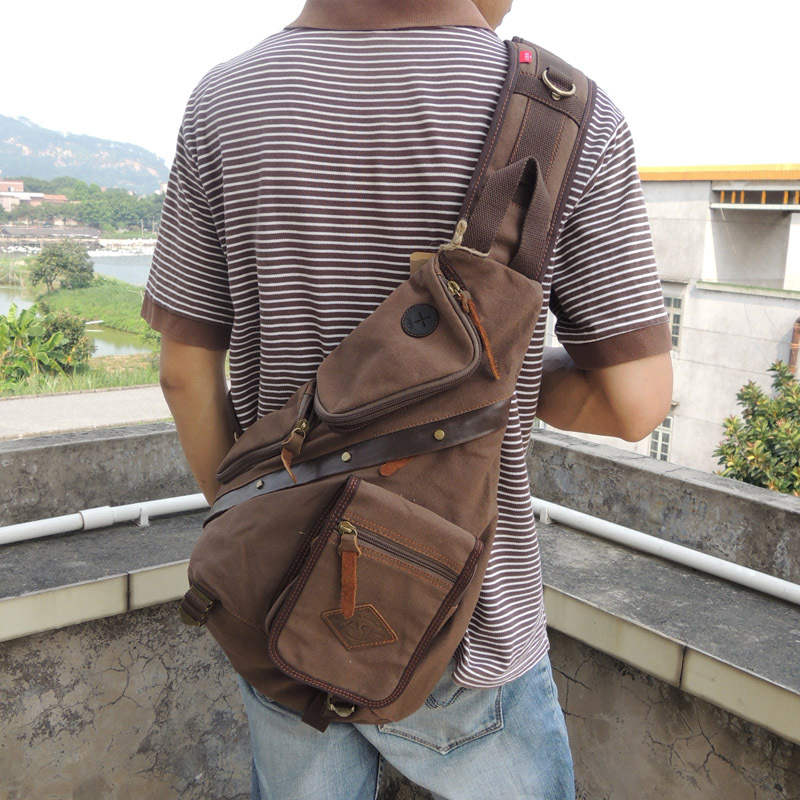 Riding Triangle Water Drop Bag Bucket travel Shoulder Bag Han Edition Men And Women Casual Sports Canvas Single Shoulder Chest Bag Slanted Satchel