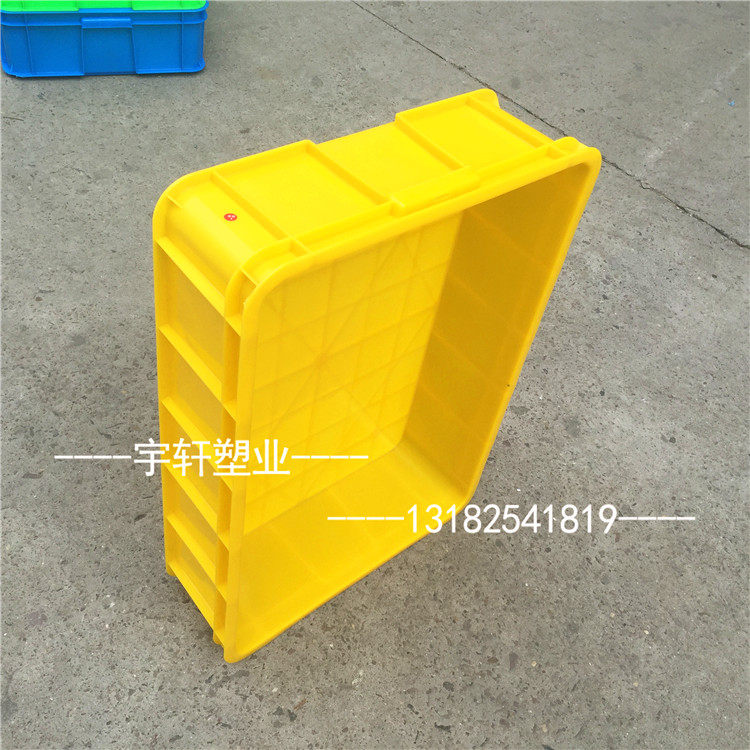 Thickened industrial cycle basket Plastic logistics transport box Yellow classification cycle light box Storage basket Material parts box