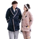 Jing Yun đôi đồ ngủ mùa đông dày ba lớp nhung nhung bông phụ nữ giản dị ấm áp áo khoác cotton nam phục vụ nhà đồ mặc nhà cao cấp Cặp đôi