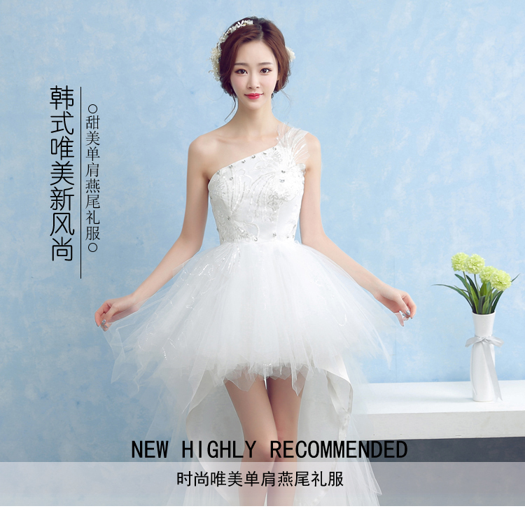 Stunning and Fashionable Slimming Wedding Dress for Toasts, Bridal Photoshoots, Performances, Casual Wear, Short Korean Style New Model
