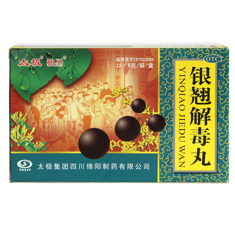 太极 银翘解毒丸水蜜丸 6g*12袋风热感冒 发热头痛 咳嗽口干HA1