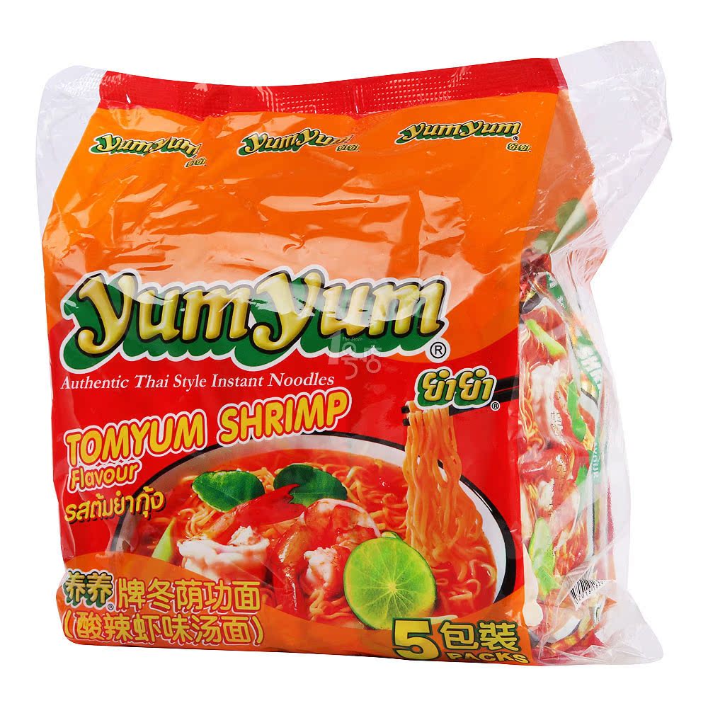 养养 yumyum冬荫功面 酸辣虾味汤面 70g*5 泰国