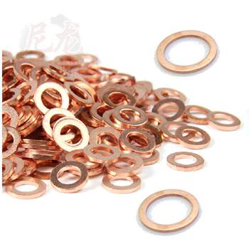 Copper Gasket, Marine Sealing Gasket Ring, Copper Round Screw, Metal Annealed Flat Washer, Pure Copper Spring Washer, Red Copper