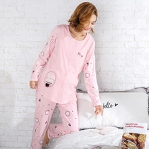 Jennes moon clothes cotton pregnant womens pajamas Spring and Autumn Winter maternal postpartum milk feeding clothes thin breast-feeding suit