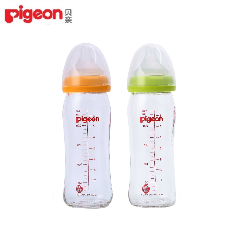 贝亲宽口径玻璃奶瓶 新生儿宝宝奶瓶防胀气婴儿奶瓶240ml 400验证
