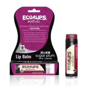 美国ECO LIPS 天然护唇膏 (甜心紫滟/豆沙红)台湾官网直邮进口