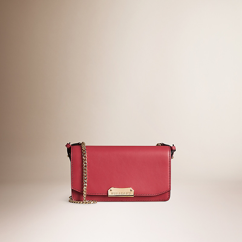 BURBERRY/博柏利小号链饰皮革手拿包 39969461