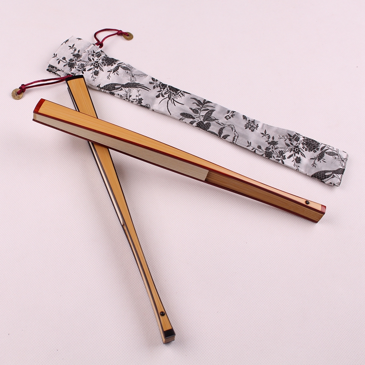 9 inch red acid branch ebony trimming jade bamboo folding fan embedded mahogany Suzhou fan send fan cover Su Gong fan