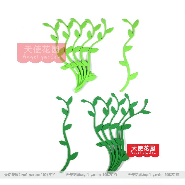 Kindergarten Environment Decoration Material Elementary School Black Board Newspaper Themed Wall Sticking Sponge Foam Lace Willow Leaves Green Leaf