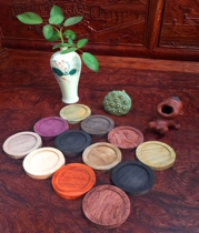 Pear black walnut beech round piece DIY handmade material Round wood chip disc base Coaster Cup holder Semi-finished products