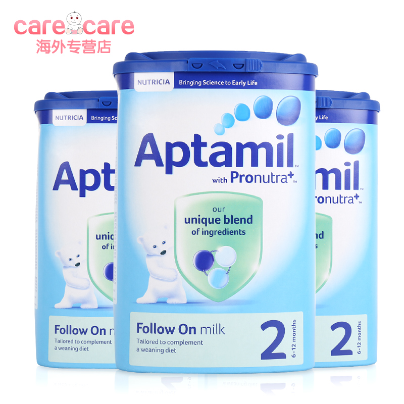 保税区发货Aptamil英国爱他美2段 6-12月牛奶粉900g*3罐原装进口