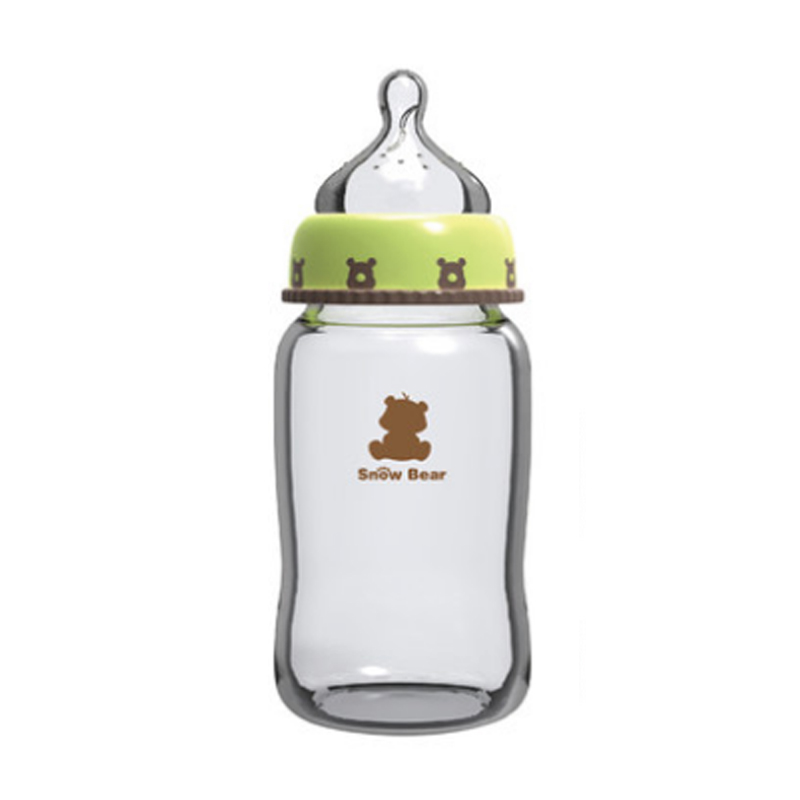 小白熊宽口玻璃奶瓶防胀气260ml