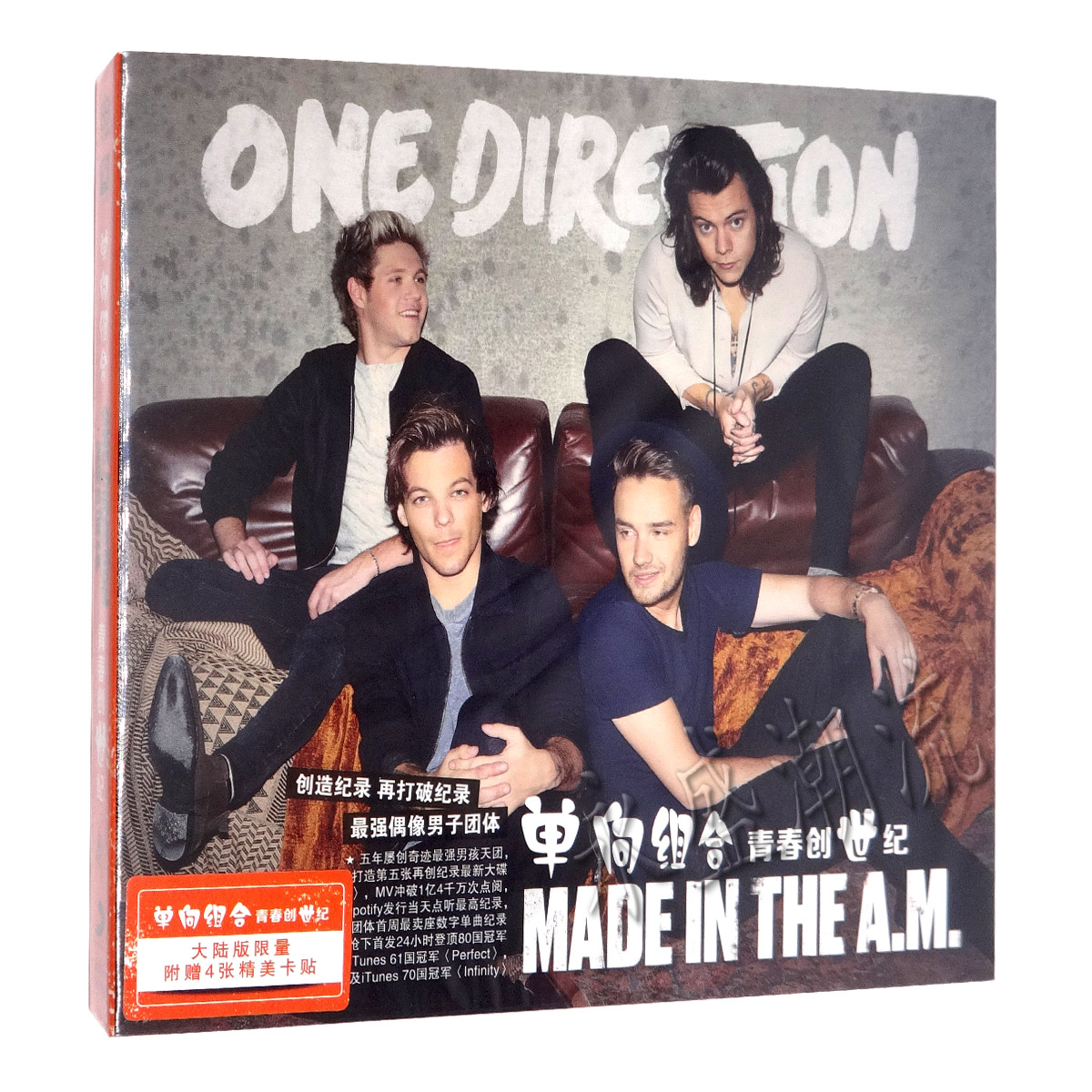 正版 1D单向组合 One Direction 青春创世纪  CD+4张精美卡贴