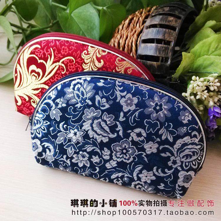 Ethnic Wind brocade Brocade With Zero Money Key Miscellaneous Bag Handmade Dinner Bag Makeup Bag Chinese Silk Five Pieces Bag