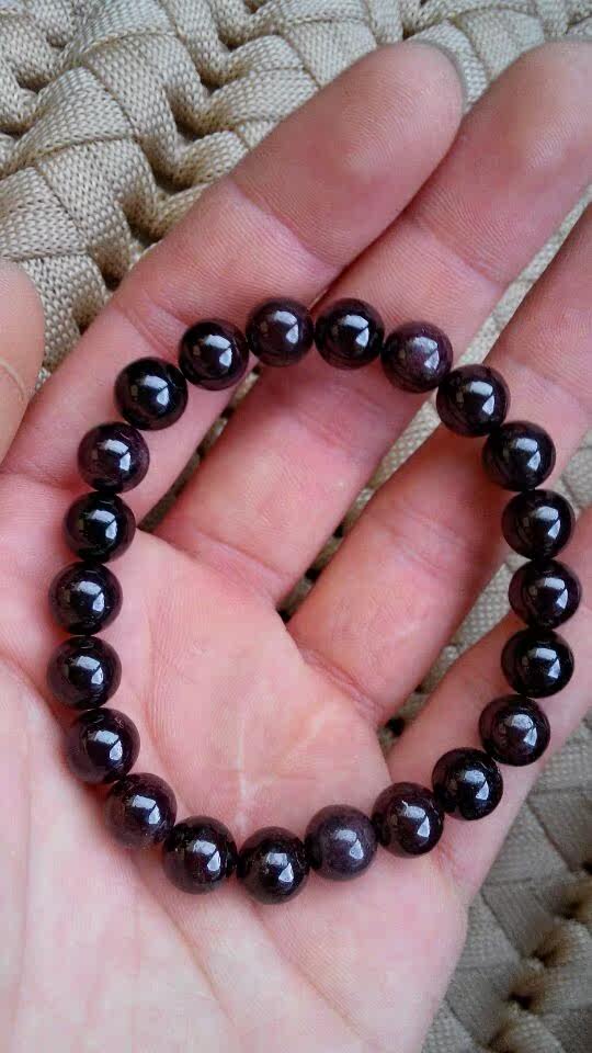 Natural garnet gemstone semi-precious stone bracelet 8MM 