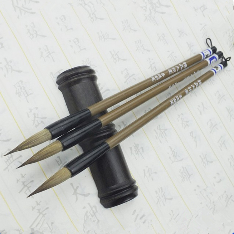 Direct sales Large, medium, small wolf sheep and Milliwenfang Four Treasures Children's beginners Large Kai Wolf Brush European Kai Cursive Calligraphy Chinese Painting