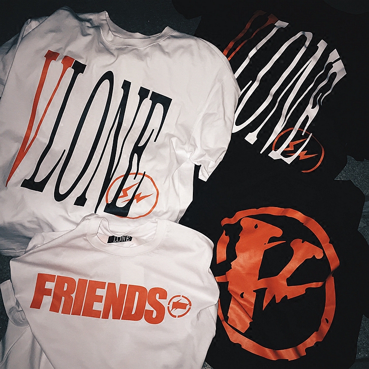 欧美潮牌VLONE LIFE联名闪电原宿嘻哈复古宽松男女情侣短半袖T恤