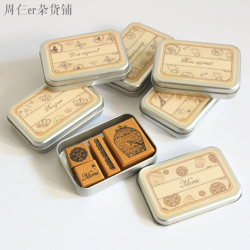 Japan-ROK romantic afternoons time European and American retro wind DIY iron case log seal suit Zzhou 3 er groceries