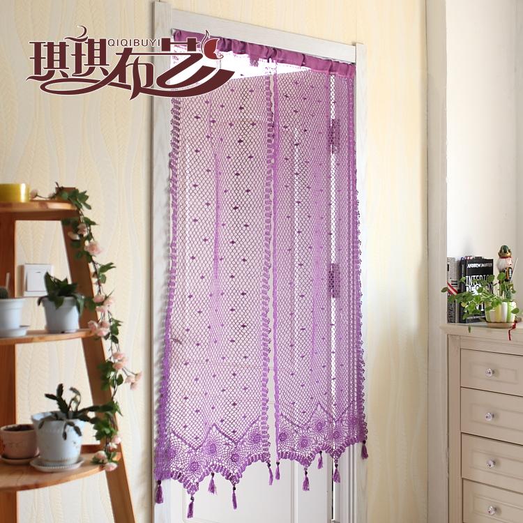 A piece of French pastoral pure cotton handmade crochet curtain finished curtain rod decoration small mood