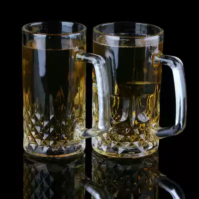 Diamond tape to take the beer mug large capacity beer cup water cup thickened beer cup cold beer cup 500ml