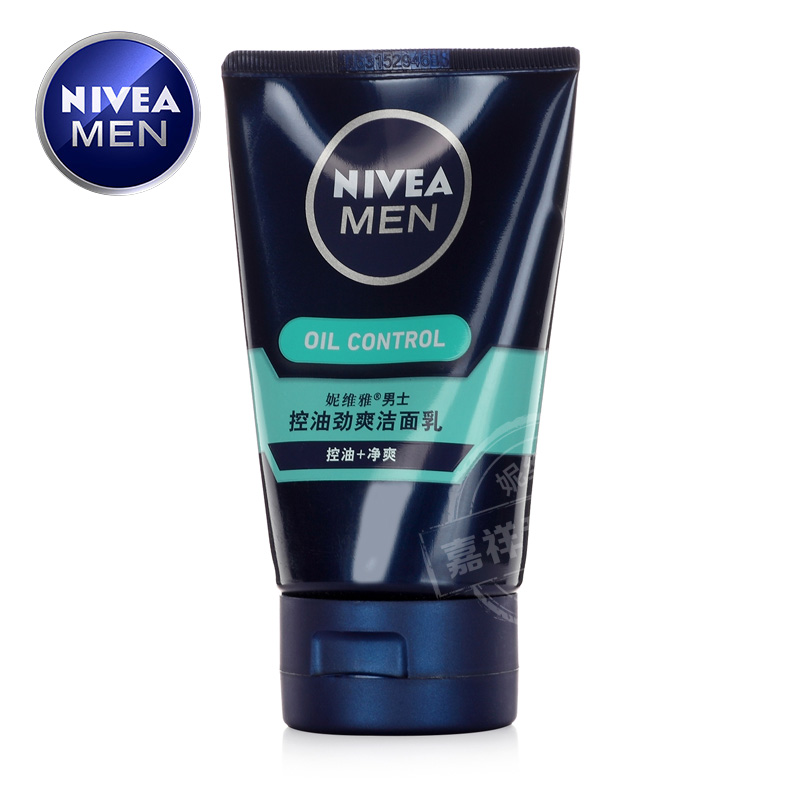 Nivea/妮维雅男士控油劲爽洁面乳100g男士护肤品洗面奶深层清洁