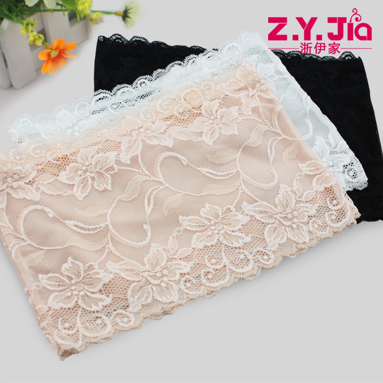 Summer anti-light lace bandeau top Wild thin base underwear strapless short chest strap wrap chest