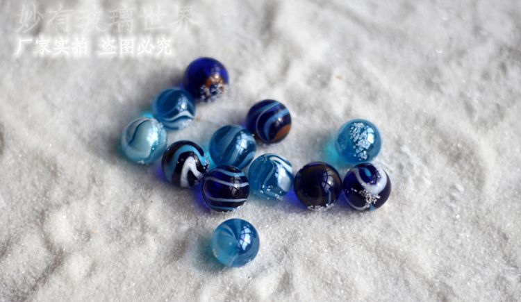 Blue-green transparent wrap glass ball marbles 16mm25 fish tank decoration aquarium exclusive special price 80 rear toy