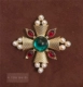 Phong cách châu Âu và cổ điển cổ điển retro khí chất baroque đá quý ngọc trai chéo trâm cài pin nữ